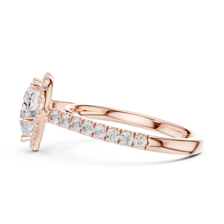 Heart Shape Diamond Halo Engagement Ring