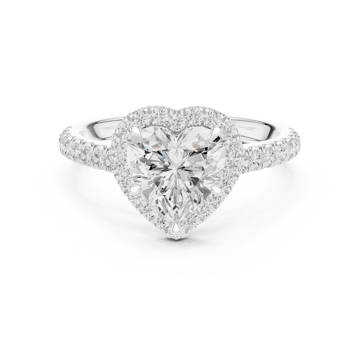 Heart Shape Diamond Halo Engagement Ring
