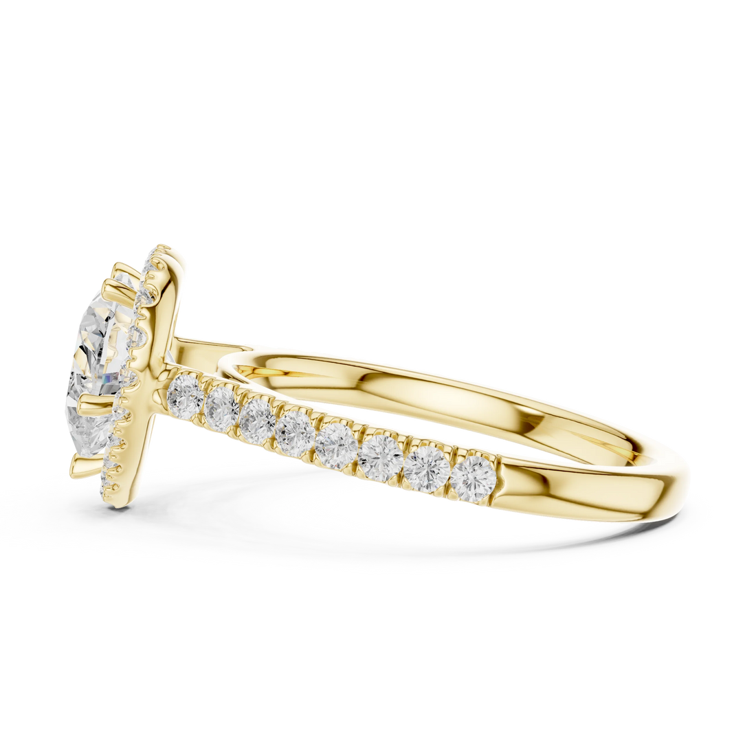 Heart Shape Diamond Halo Engagement Ring