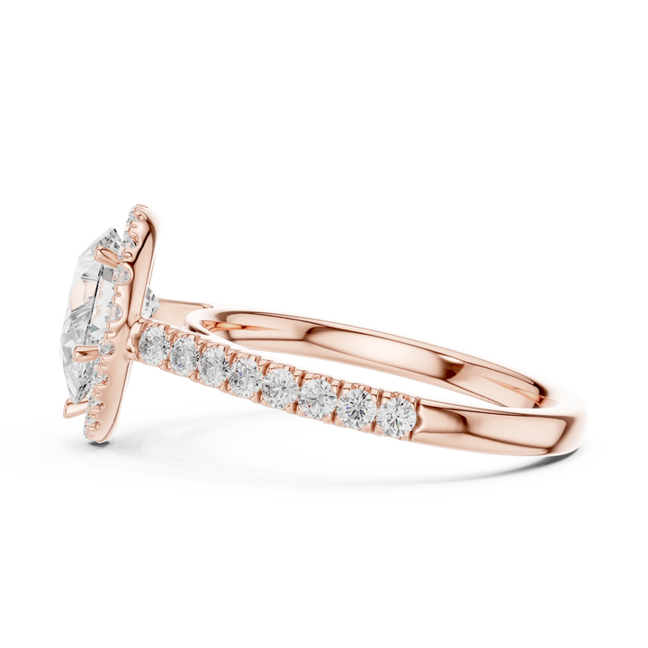 Pear Shape Diamond Halo Engagement Ring