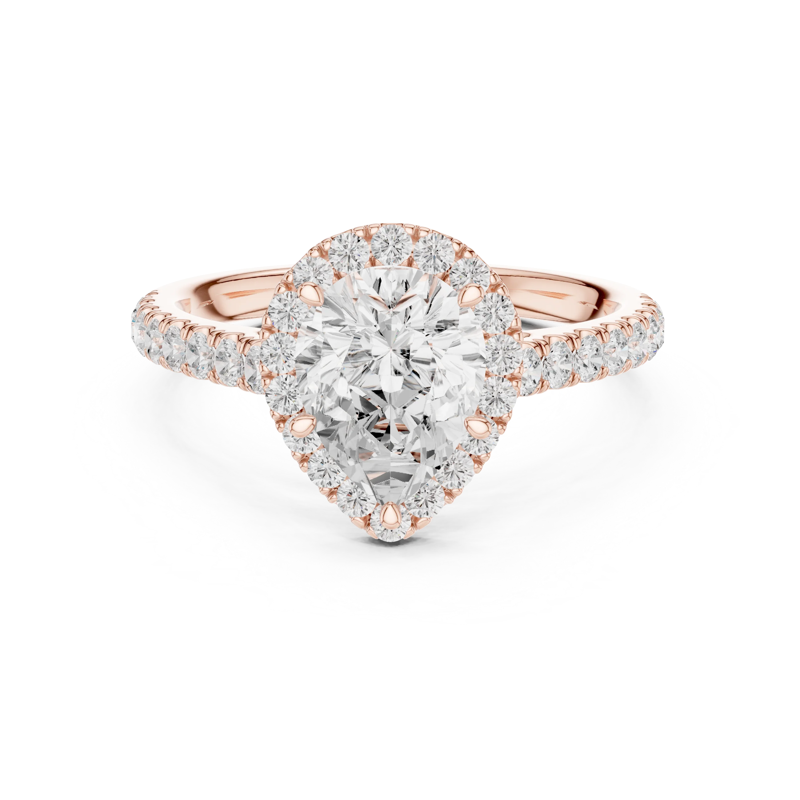 Pear Shape Diamond Halo Engagement Ring