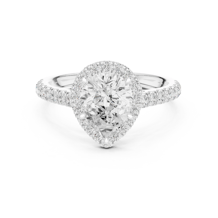 Pear Shape Diamond Halo Engagement Ring