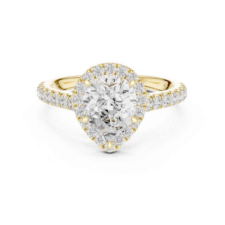 Pear Shape Diamond Halo Engagement Ring