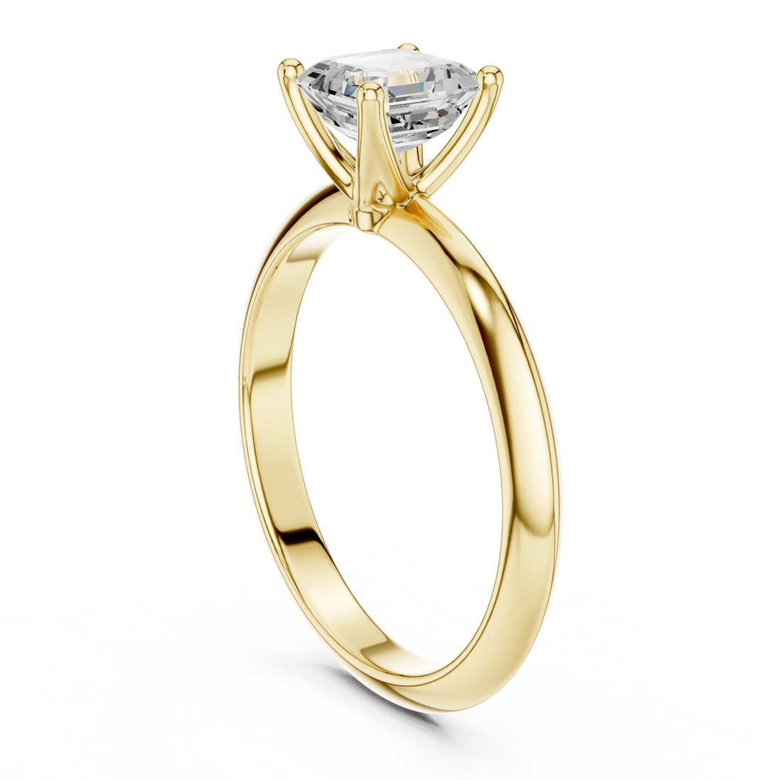 Asscher Cut Diamond Solitaire Engagement Ring