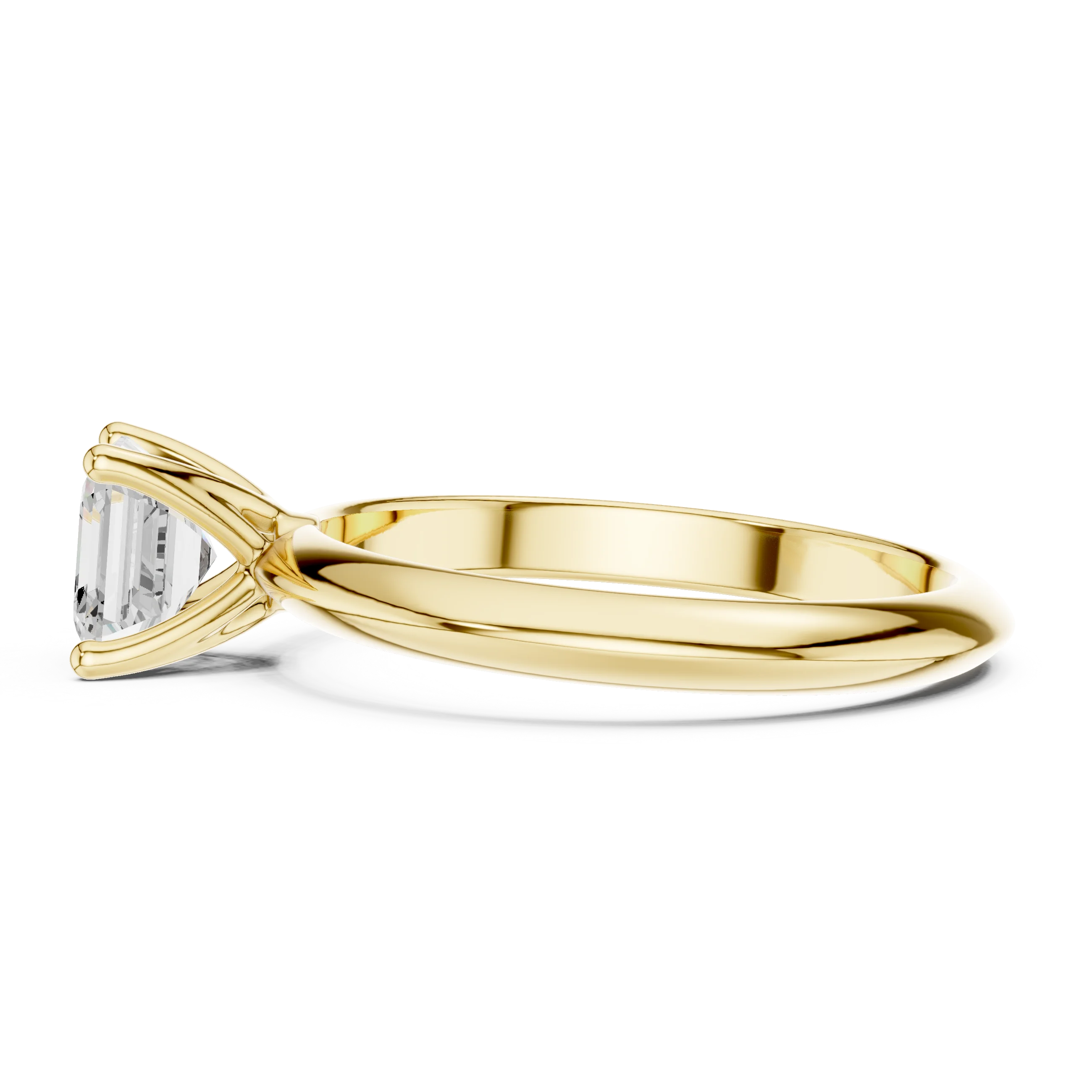 Asscher Cut Diamond Solitaire Engagement Ring
