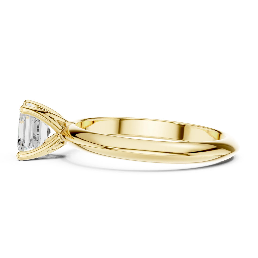 Asscher Cut Diamond Solitaire Engagement Ring
