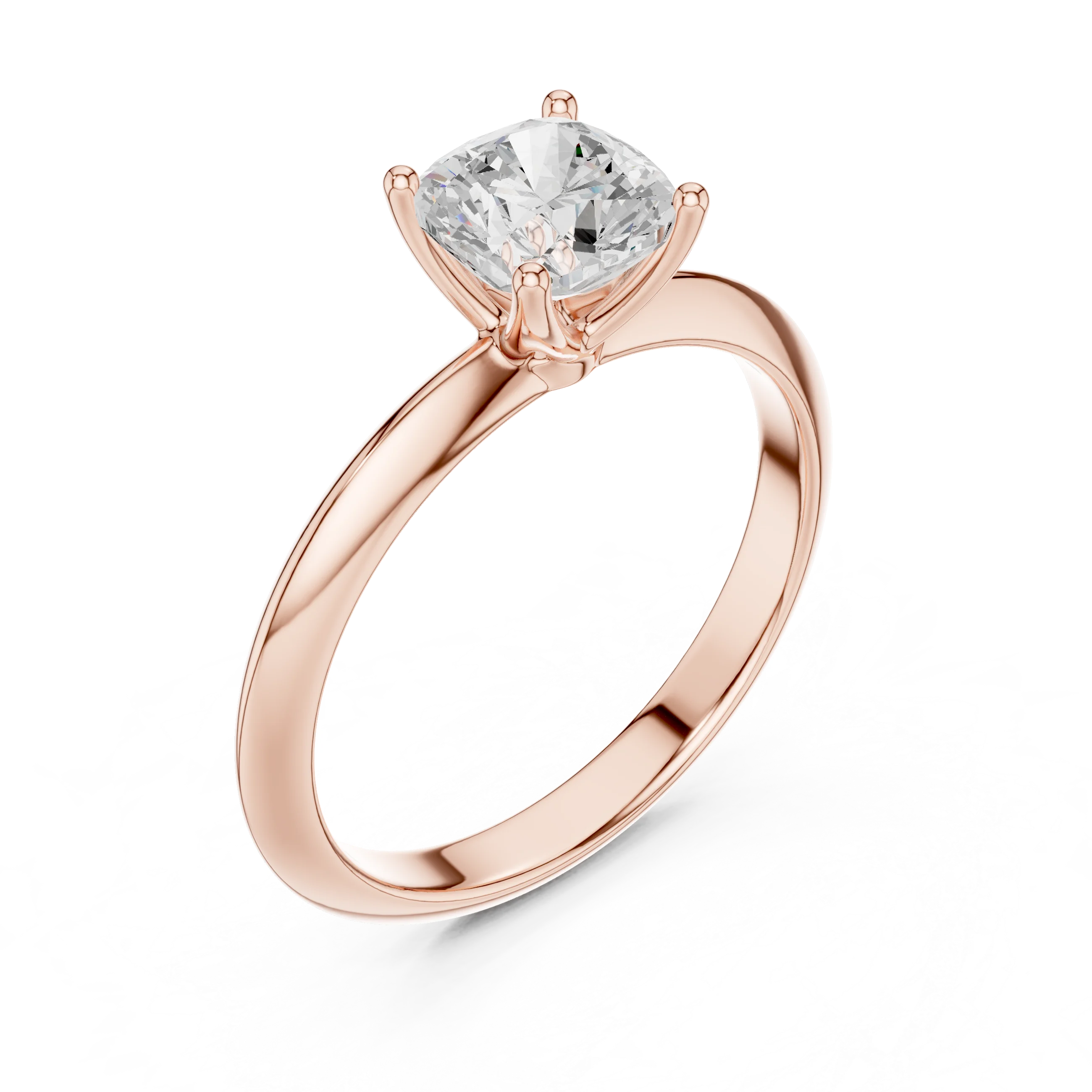 Cushion Cut Diamond Solitaire Engagement Ring