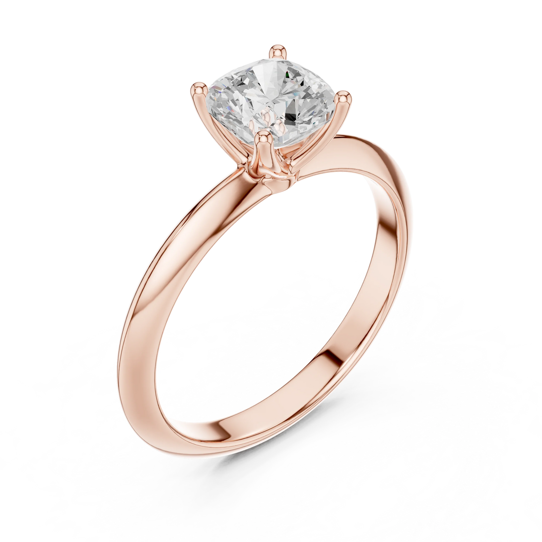 Cushion Cut Diamond Solitaire Engagement Ring
