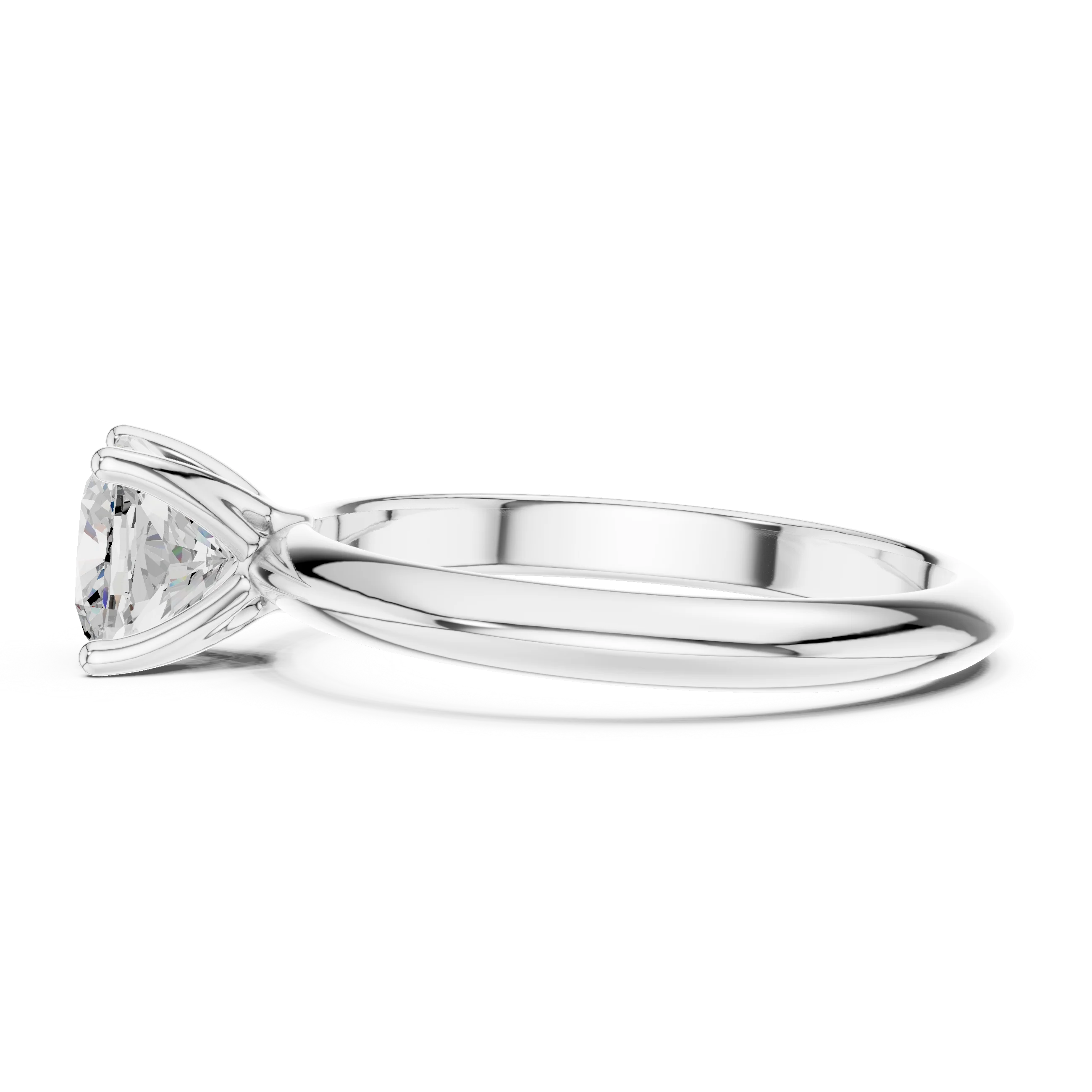 Cushion Cut Diamond Solitaire Engagement Ring