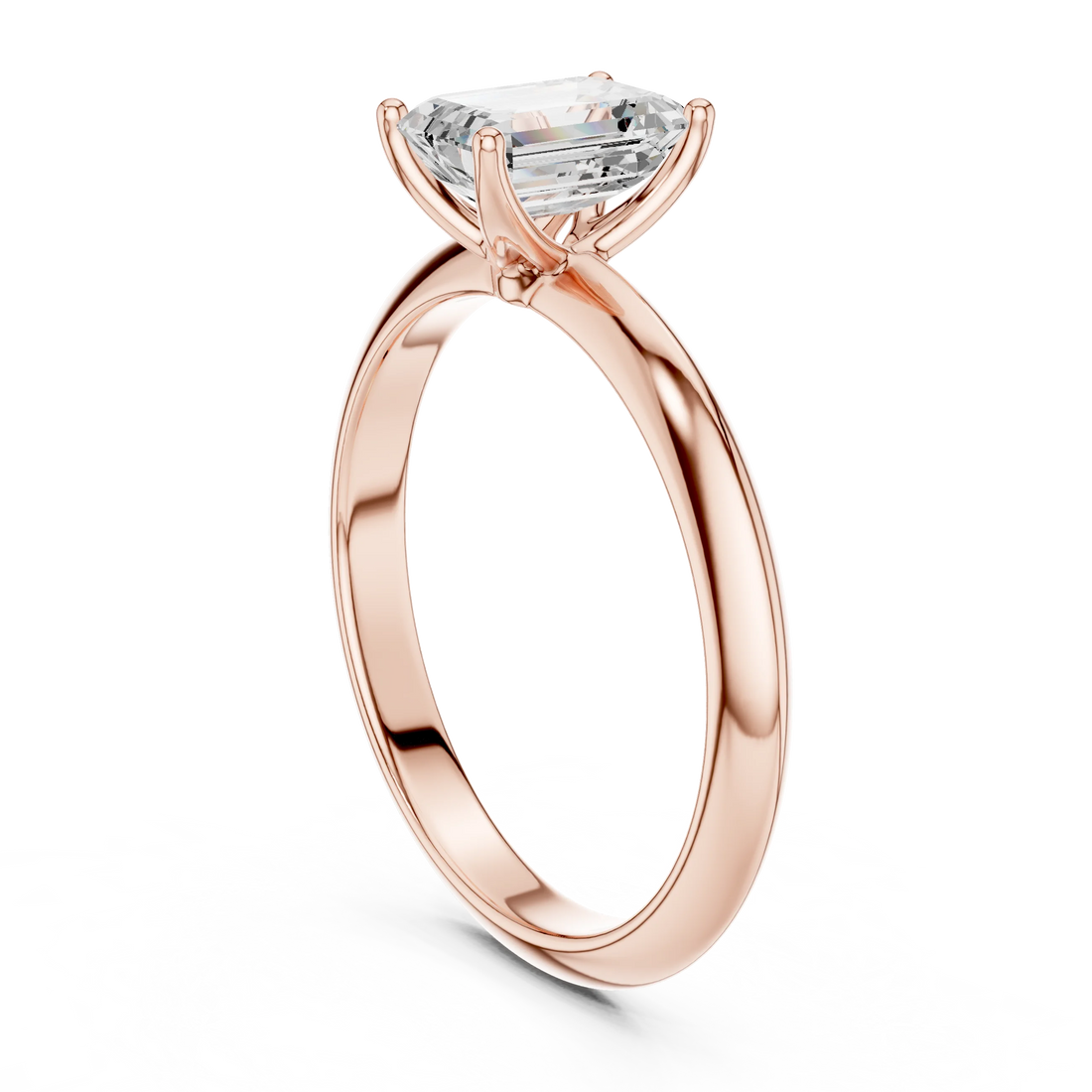 Emerald Cut Diamond Solitaire Engagement Ring