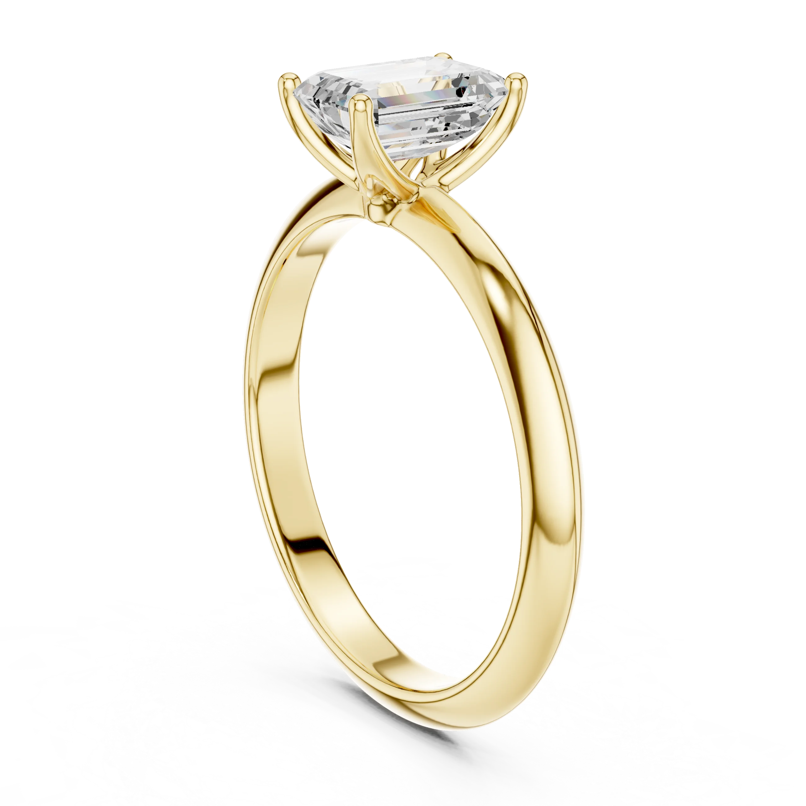 Emerald Cut Diamond Solitaire Engagement Ring