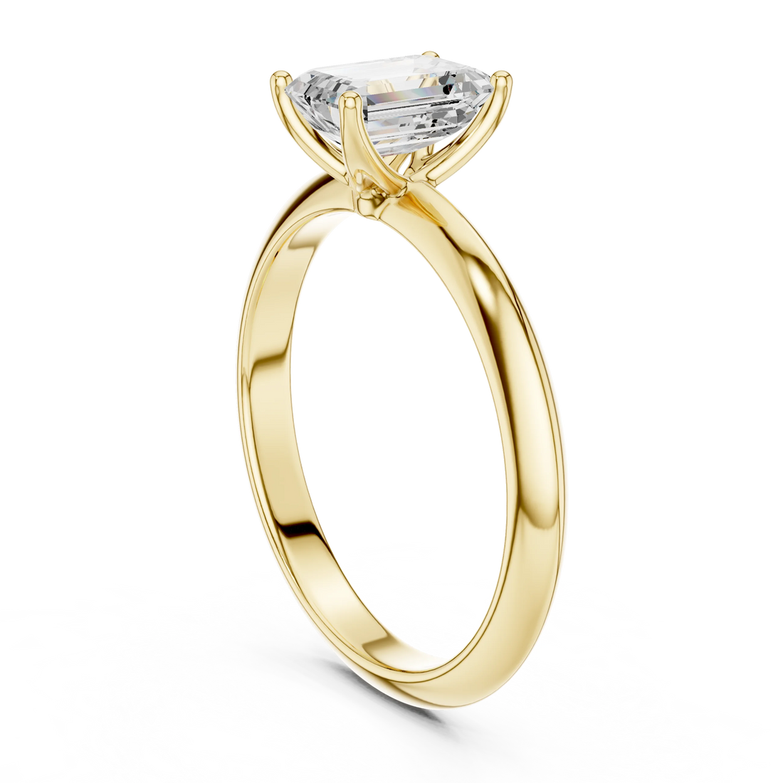 Emerald Cut Diamond Solitaire Engagement Ring