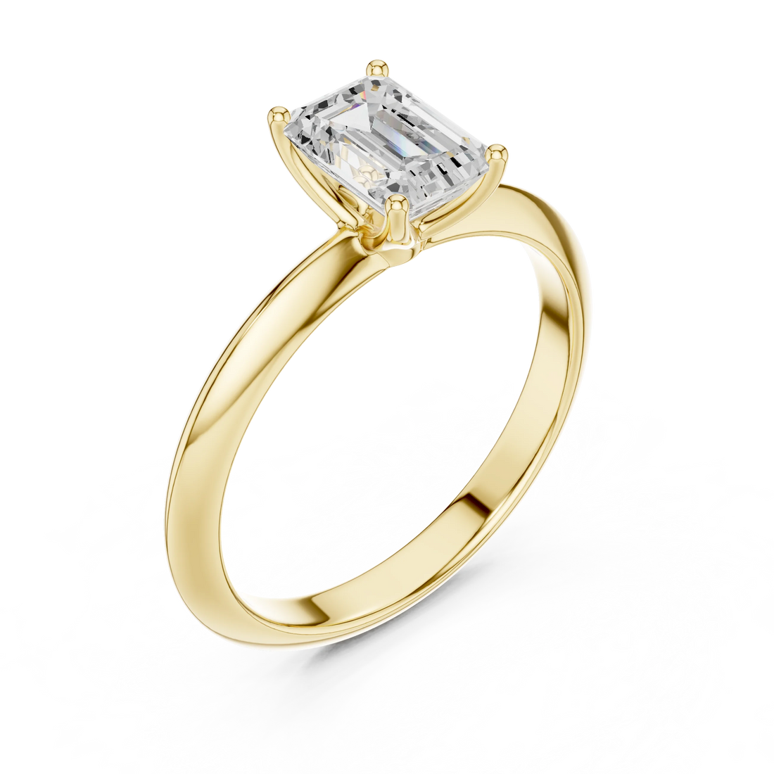 Emerald Cut Diamond Solitaire Engagement Ring
