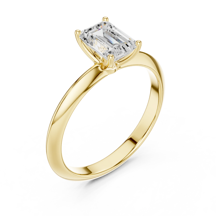 Emerald Cut Diamond Solitaire Engagement Ring