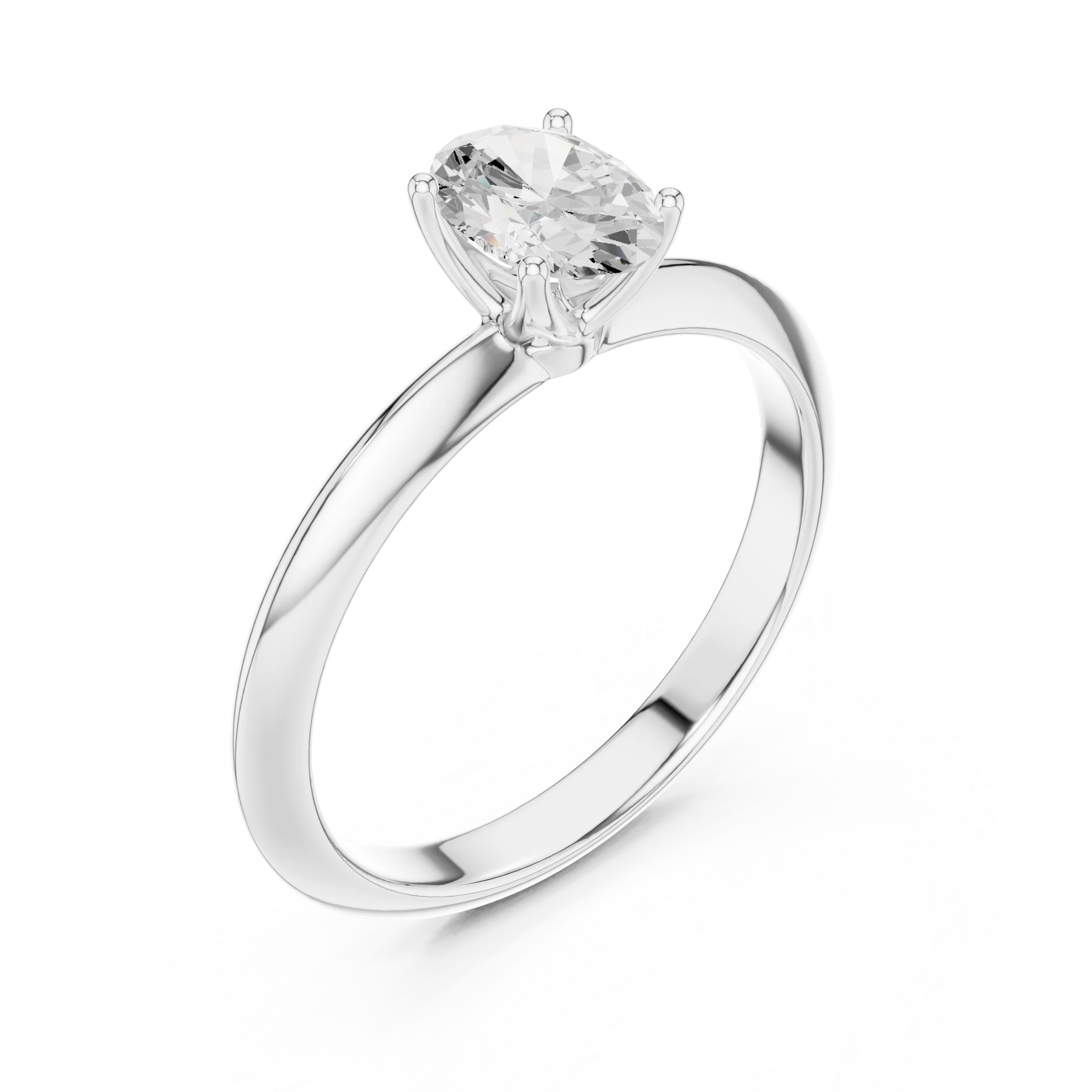 Oval Cut Diamond Solitaire Engagement Ring