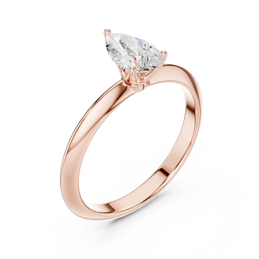 Pear Cut Diamond Solitaire Engagement Ring