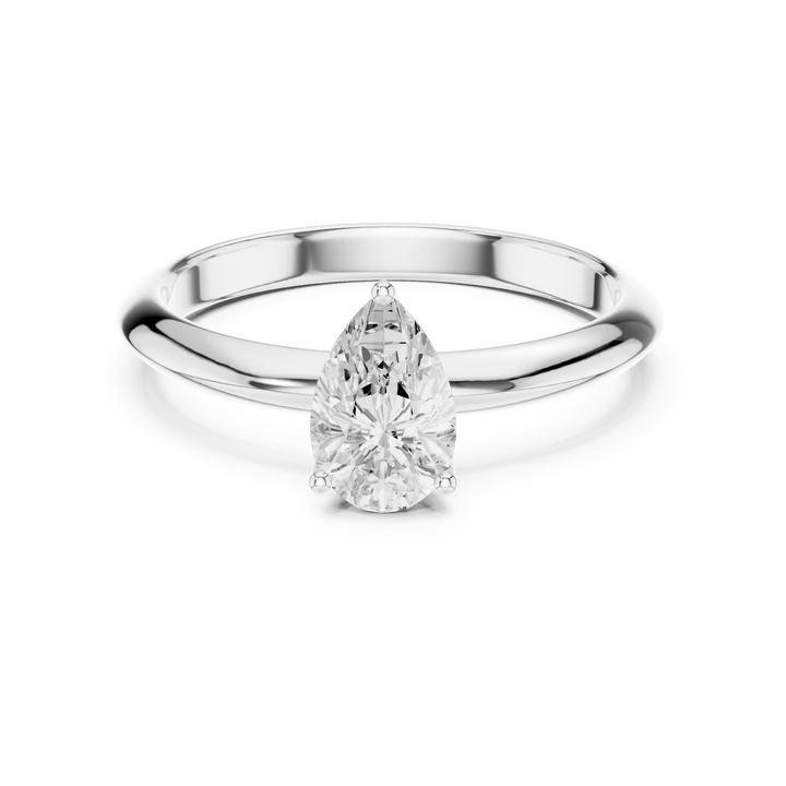 Pear Cut Diamond Solitaire Engagement Ring