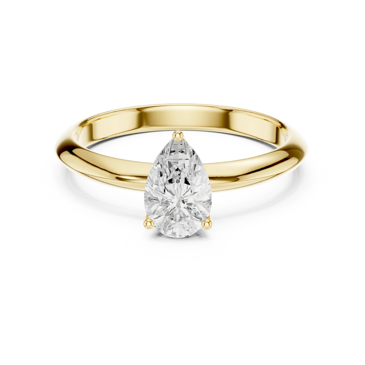 Pear Cut Diamond Solitaire Engagement Ring