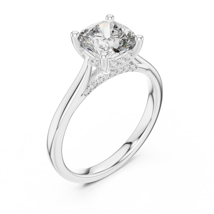 Cushion Cut Solitaire Diamond Ring