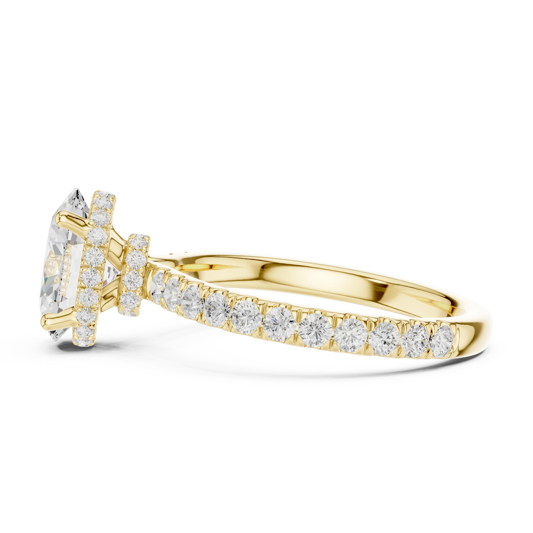 Oval Cut Diamond Double Halo Pave Engagement Ring