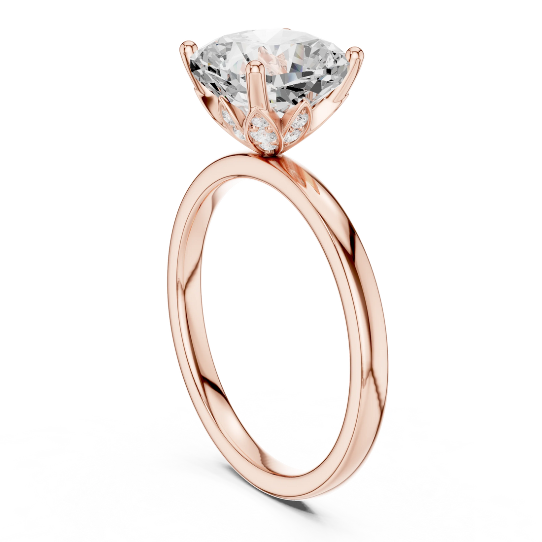 Cushion Cut Diamond Solitaire Engagement Ring