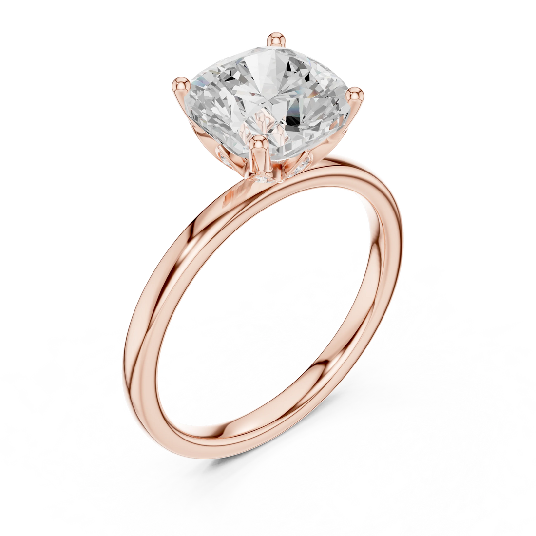 Cushion Cut Diamond Solitaire Engagement Ring