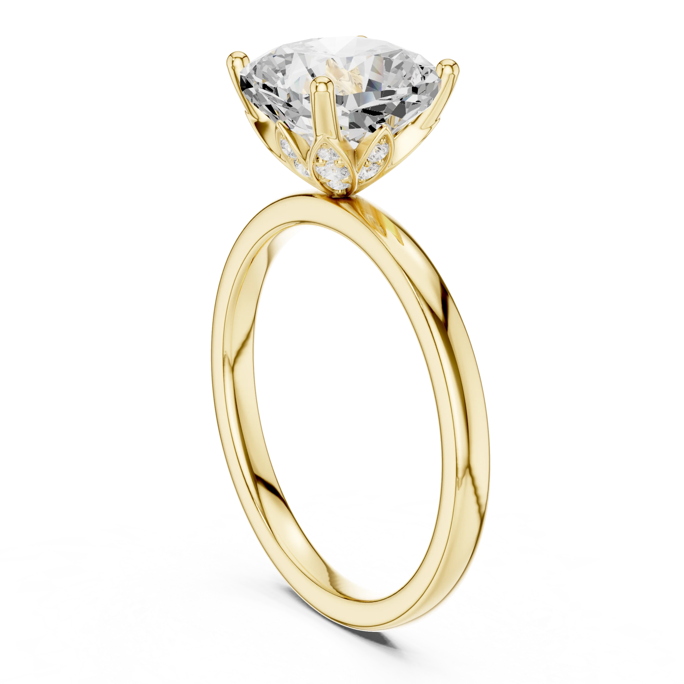Cushion Cut Diamond Solitaire Engagement Ring