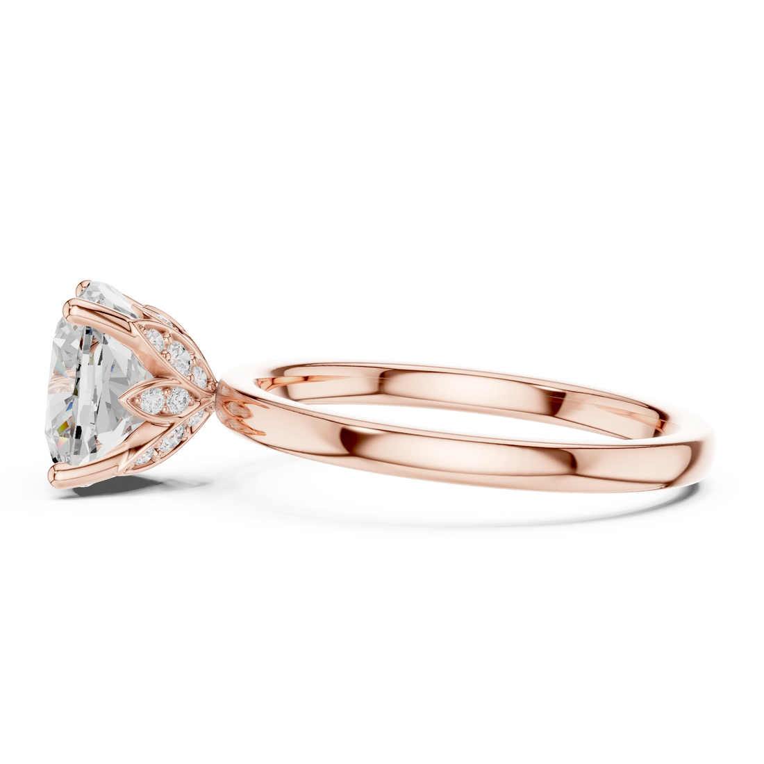 Cushion Cut Diamond Solitaire Engagement Ring