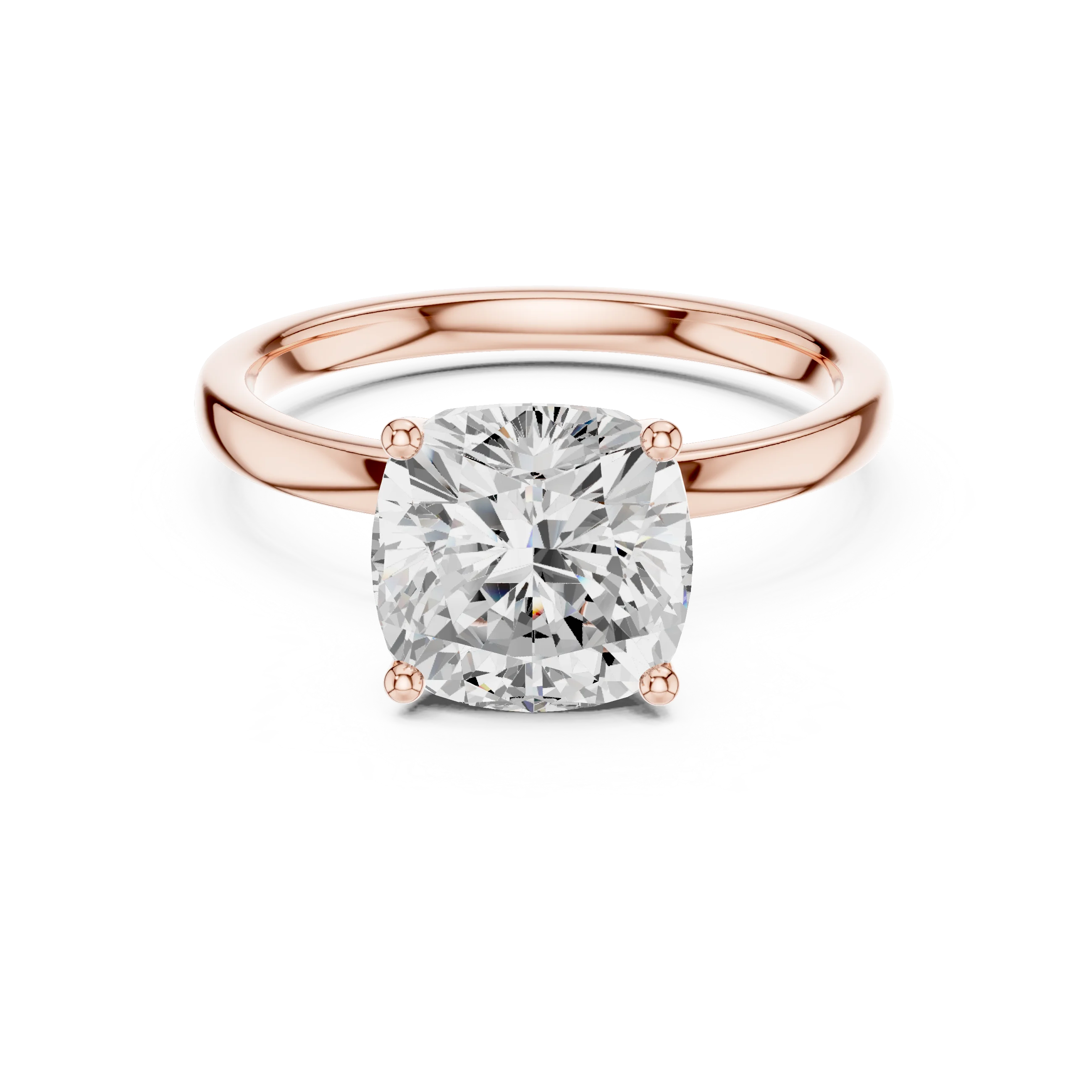 Cushion Cut Diamond Solitaire Engagement Ring