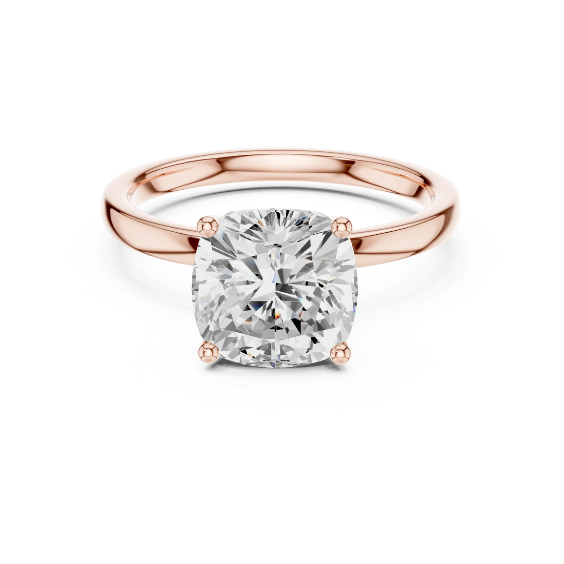 Cushion Cut Diamond Solitaire Engagement Ring