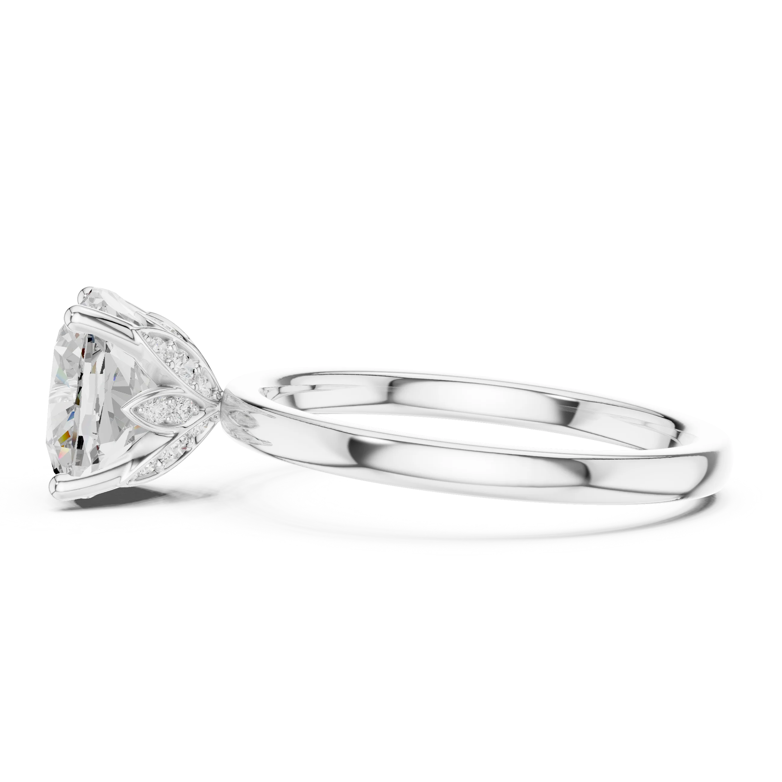 Cushion Cut Diamond Solitaire Engagement Ring