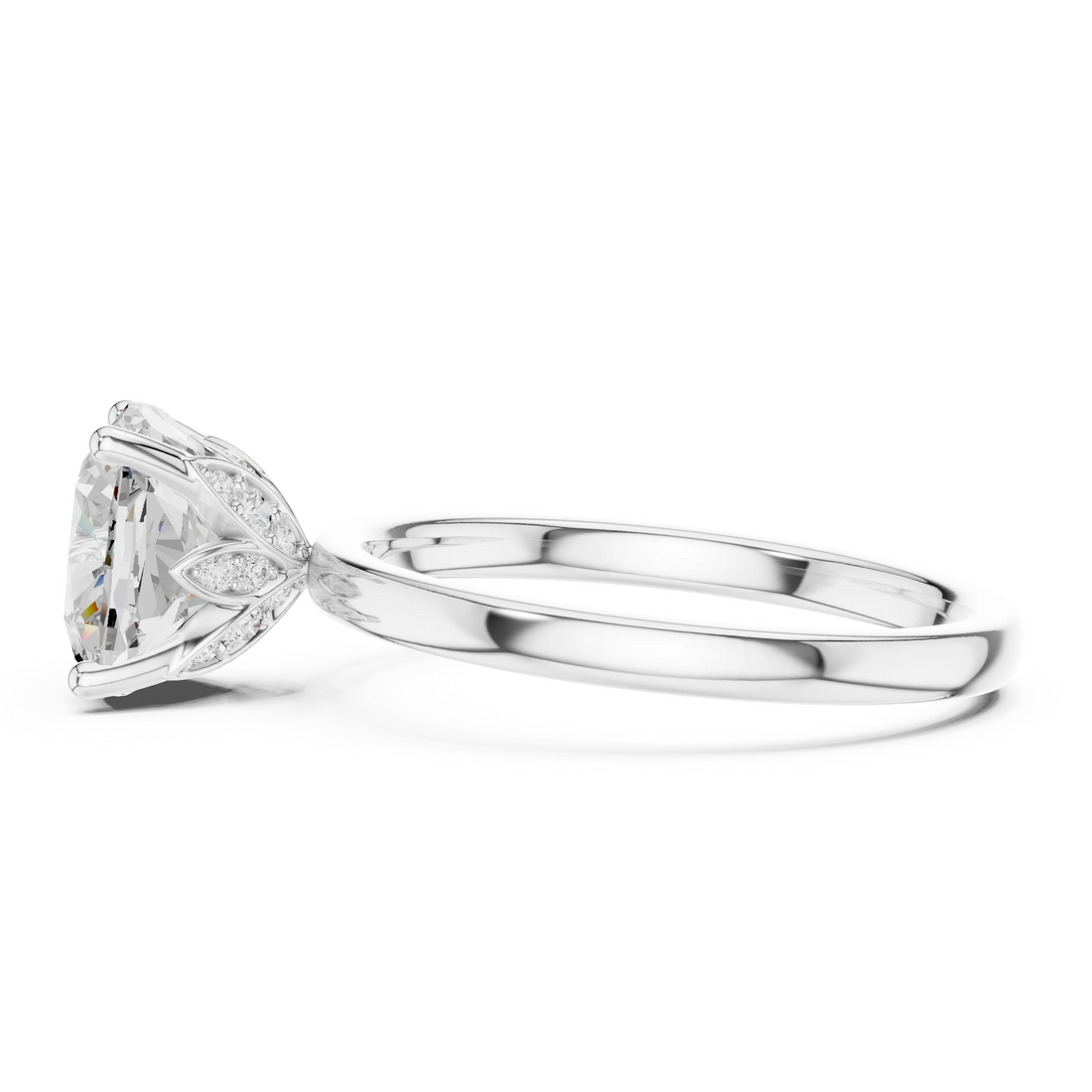 Cushion Cut Diamond Solitaire Engagement Ring