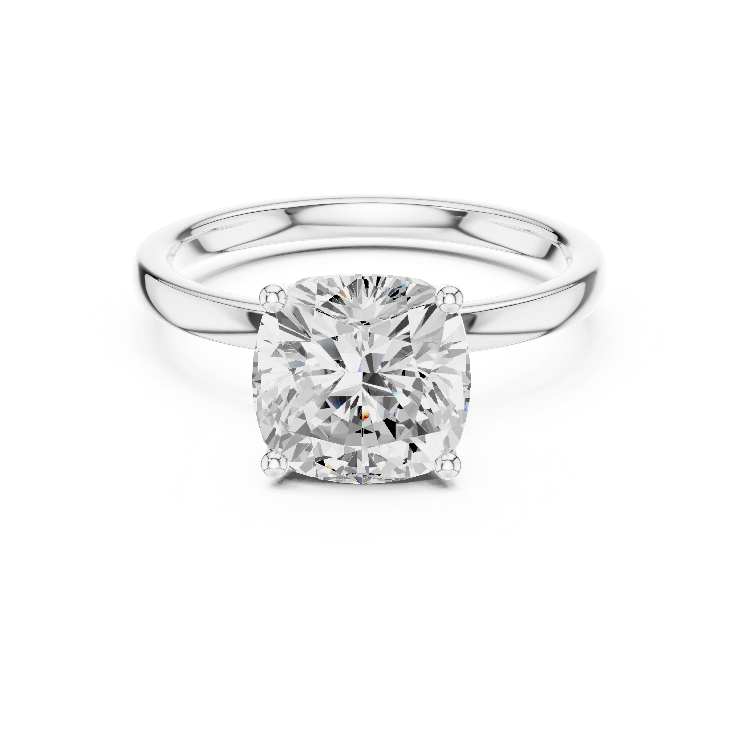 Cushion Cut Diamond Solitaire Engagement Ring