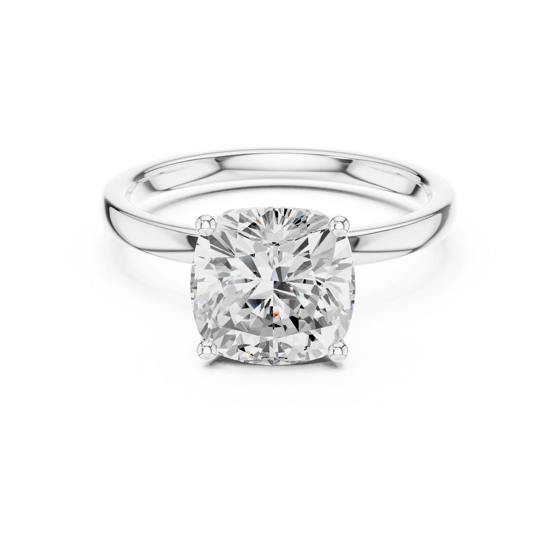 Cushion Cut Diamond Solitaire Engagement Ring