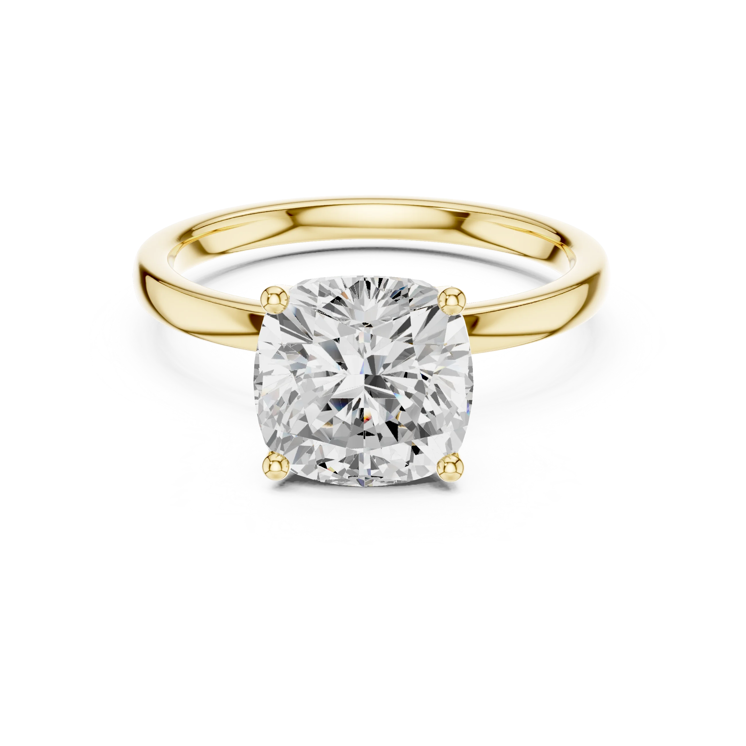 Cushion Cut Diamond Solitaire Engagement Ring