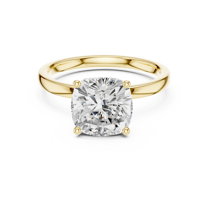 Cushion Cut Diamond Solitaire Engagement Ring