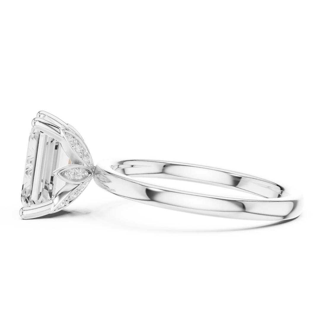 Emerald Cut Diamond Solitaire Engagement Ring