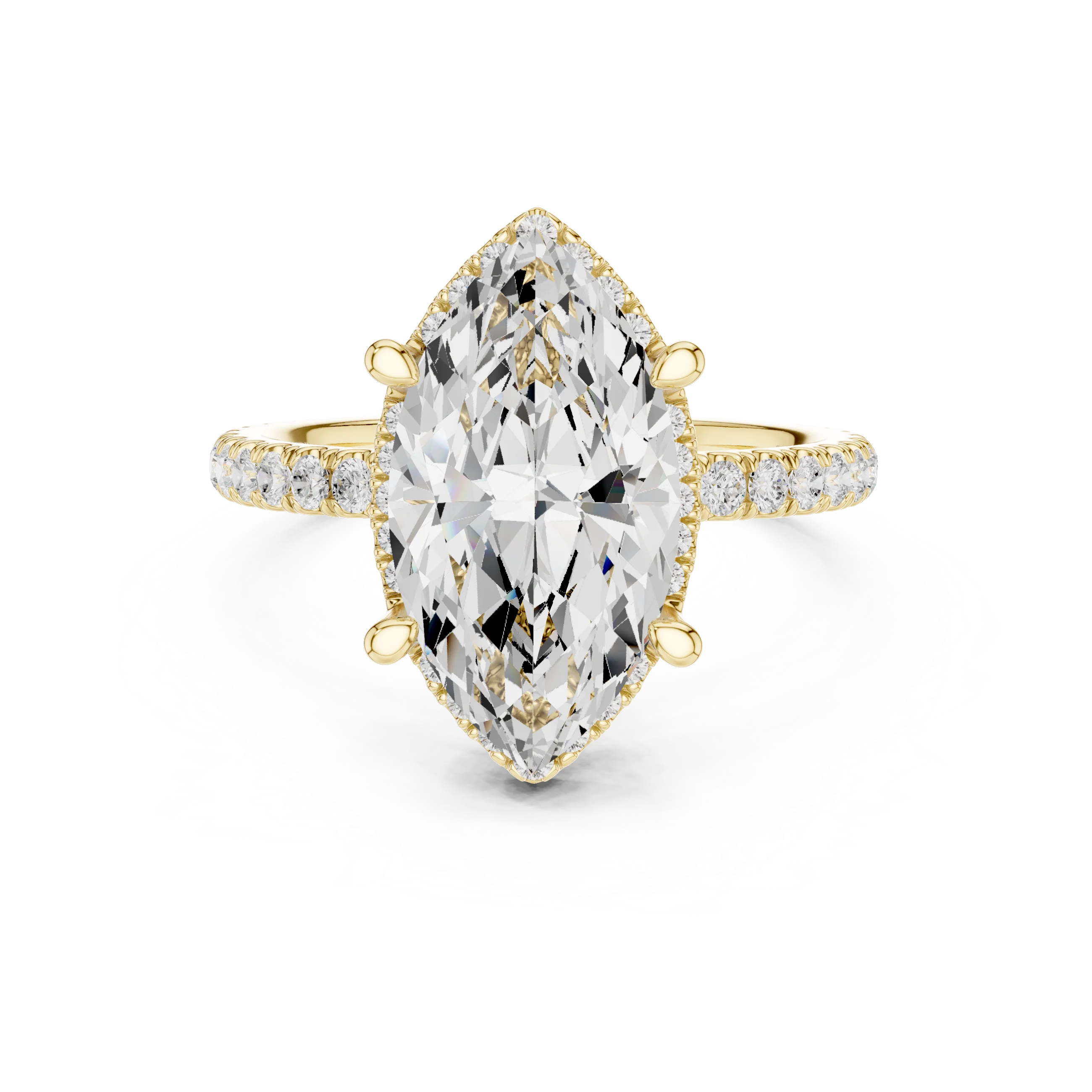 Marquise Diamond Hidden Halo Engagement Ring