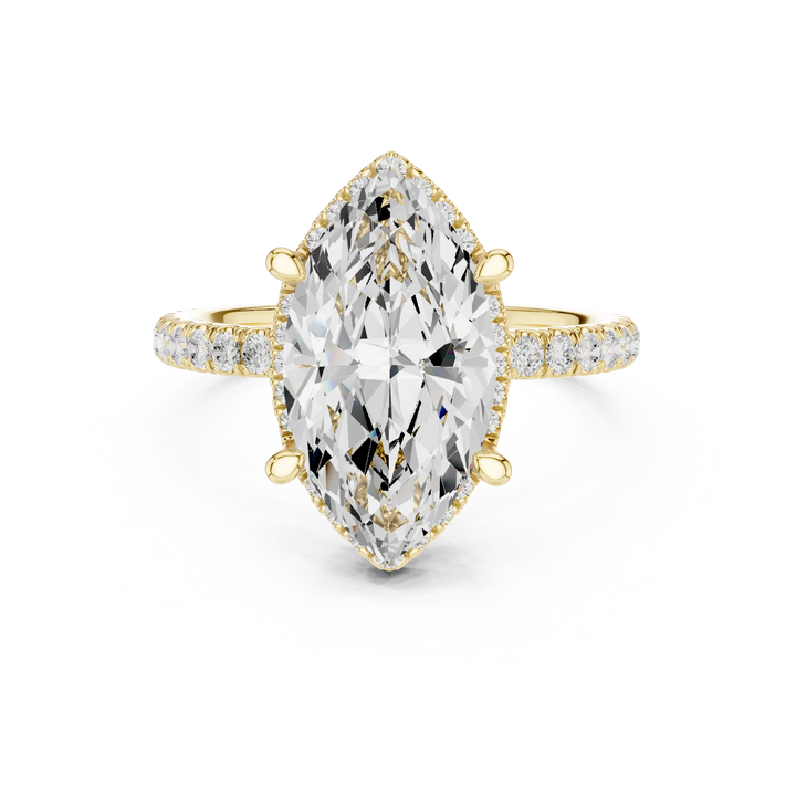 Marquise Diamond Hidden Halo Engagement Ring