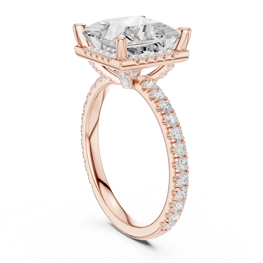 Princess Diamond Hidden Halo Engagement Ring