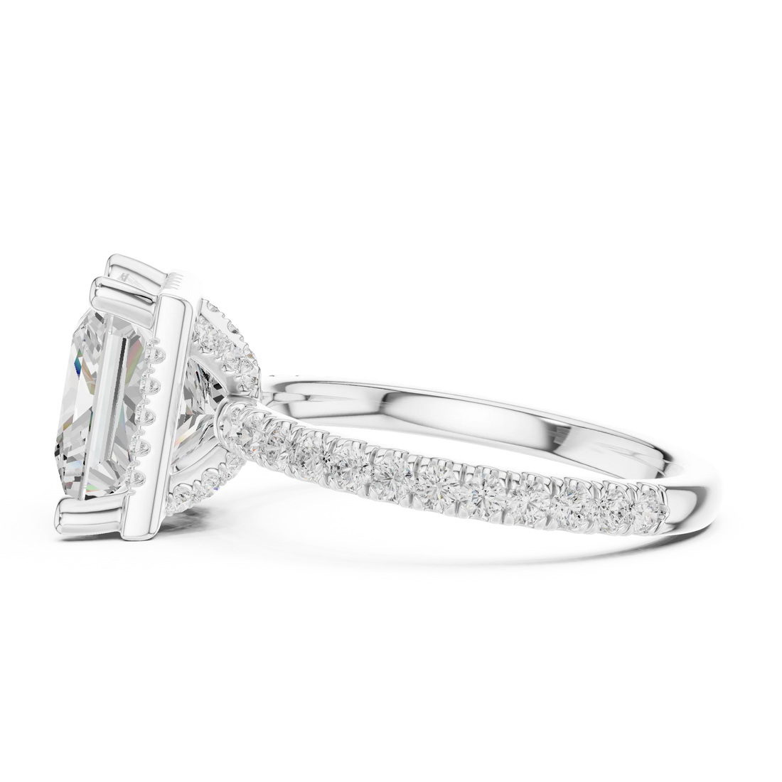 Princess Diamond Hidden Halo Engagement Ring