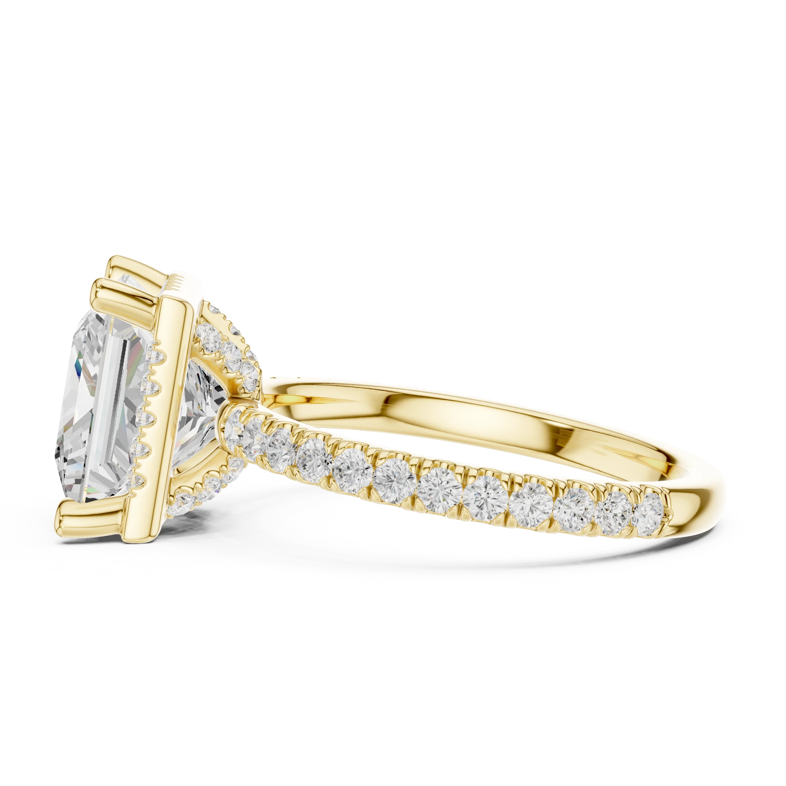 Princess Diamond Hidden Halo Engagement Ring