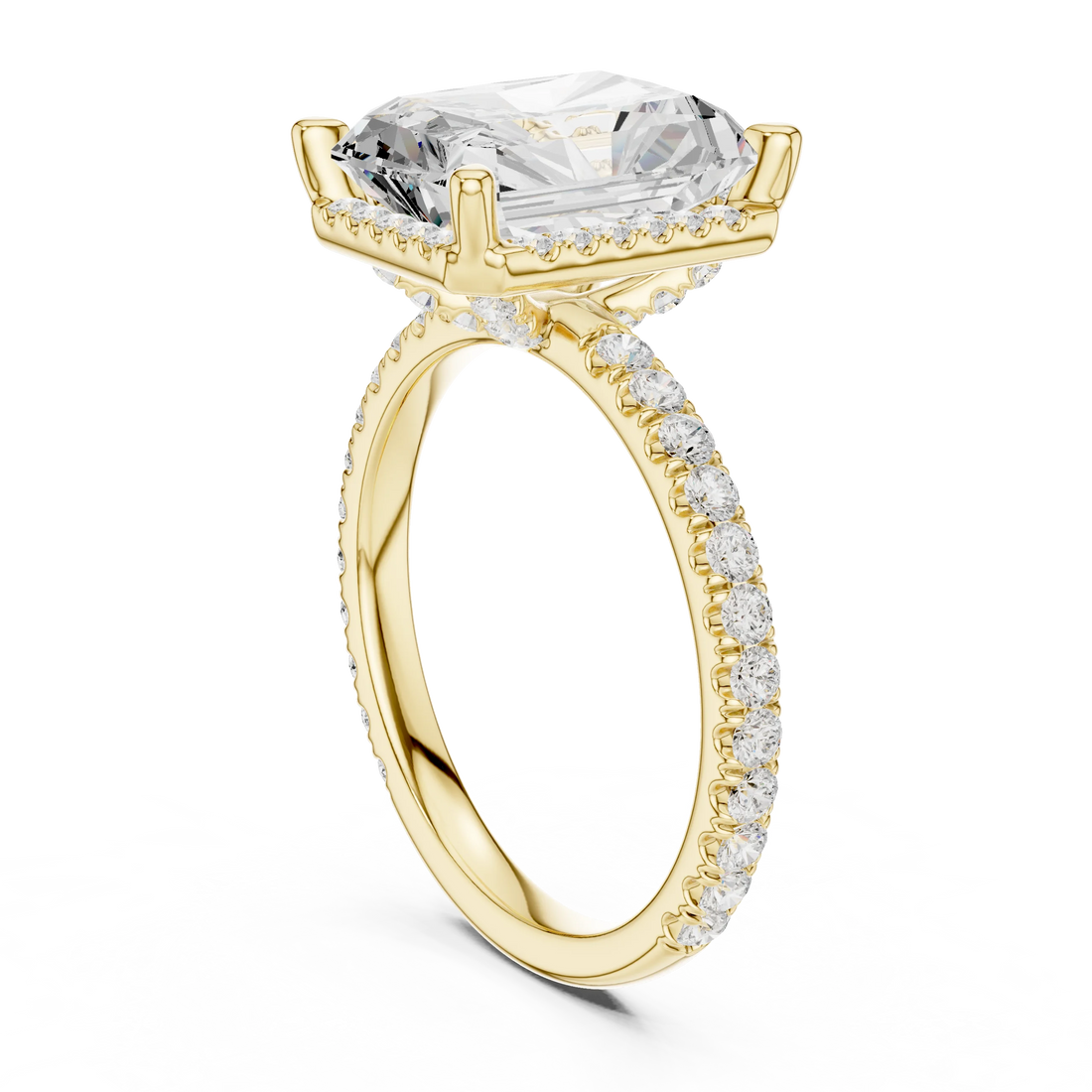 Radiant Diamond Hidden Halo Engagement Ring