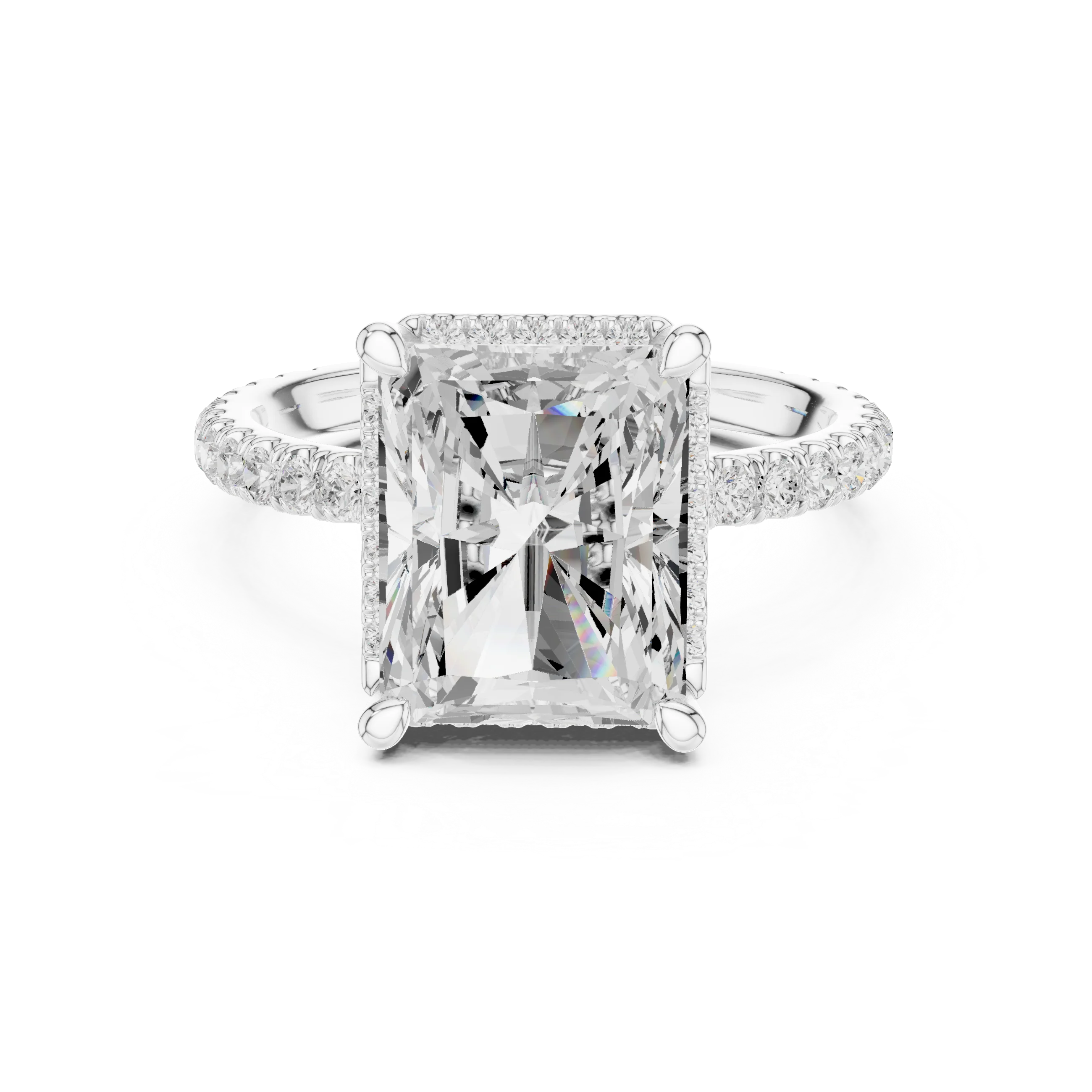 Radiant Diamond Hidden Halo Engagement Ring