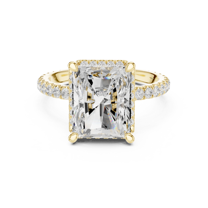 Radiant Diamond Hidden Halo Engagement Ring
