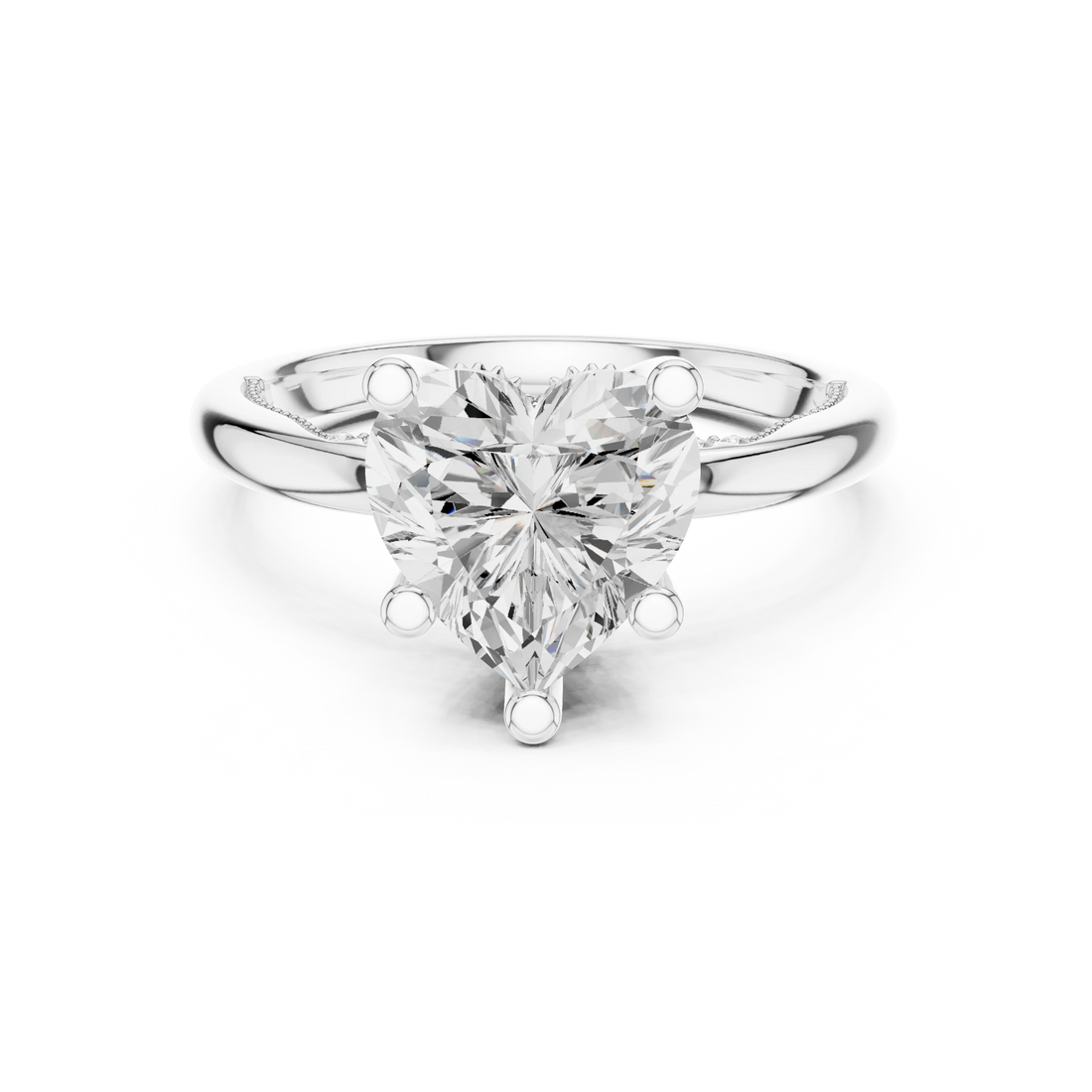 Hidden Halo Heart Cut Diamond Engagement Ring