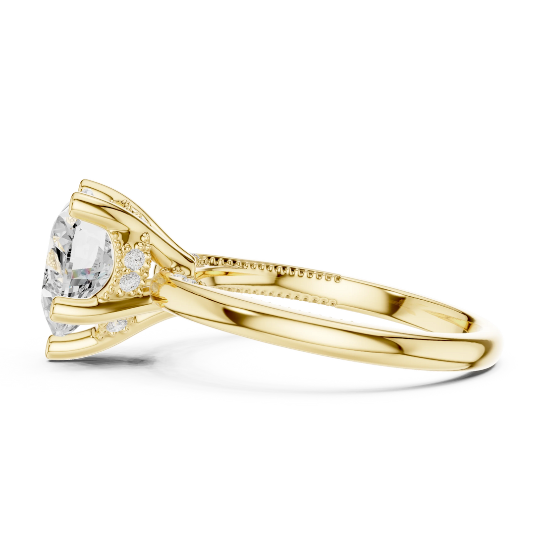 Hidden Halo Heart Cut Diamond Engagement Ring