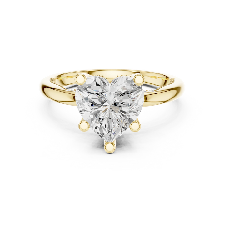 Hidden Halo Heart Cut Diamond Engagement Ring