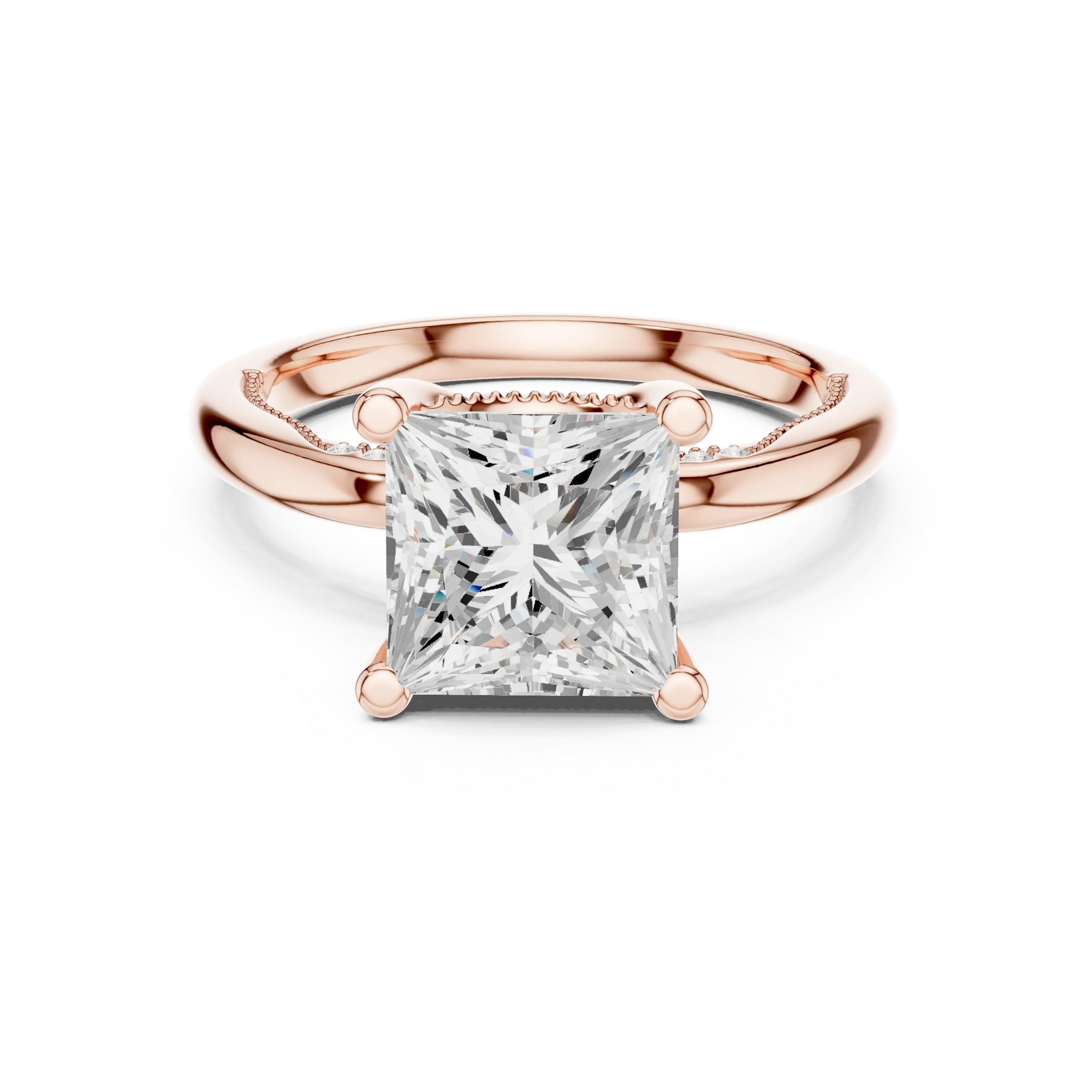 Hidden Halo Princess Cut Diamond Engagement Ring