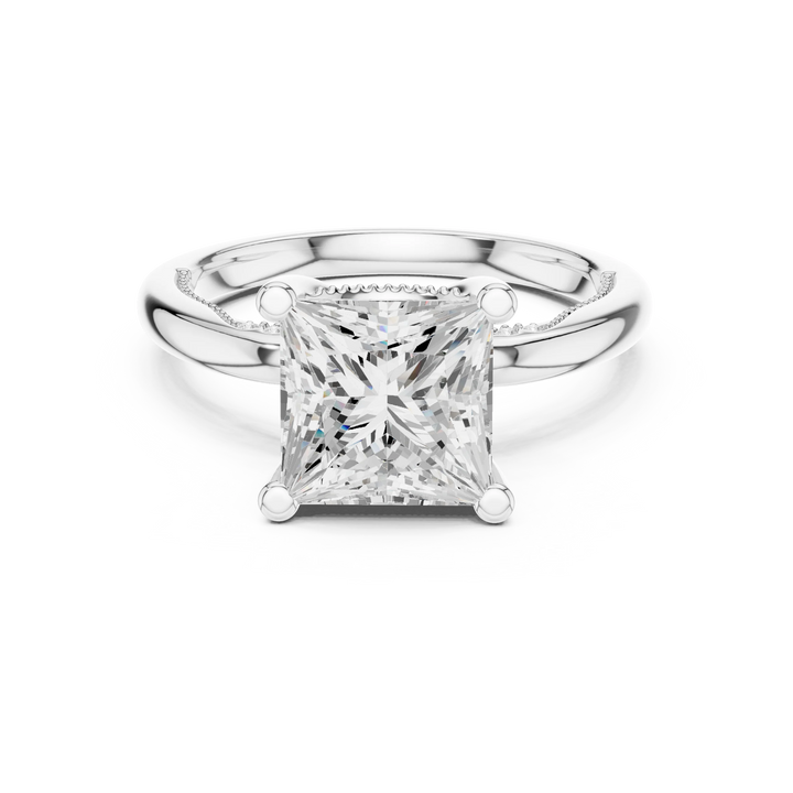 Hidden Halo Princess Cut Diamond Engagement Ring